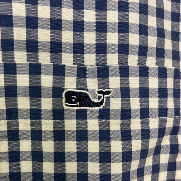 Vineyard Vines: Blue / White Check, Classic Fit Tucker Button Down Shirt, Size S - Picture 4 of 11